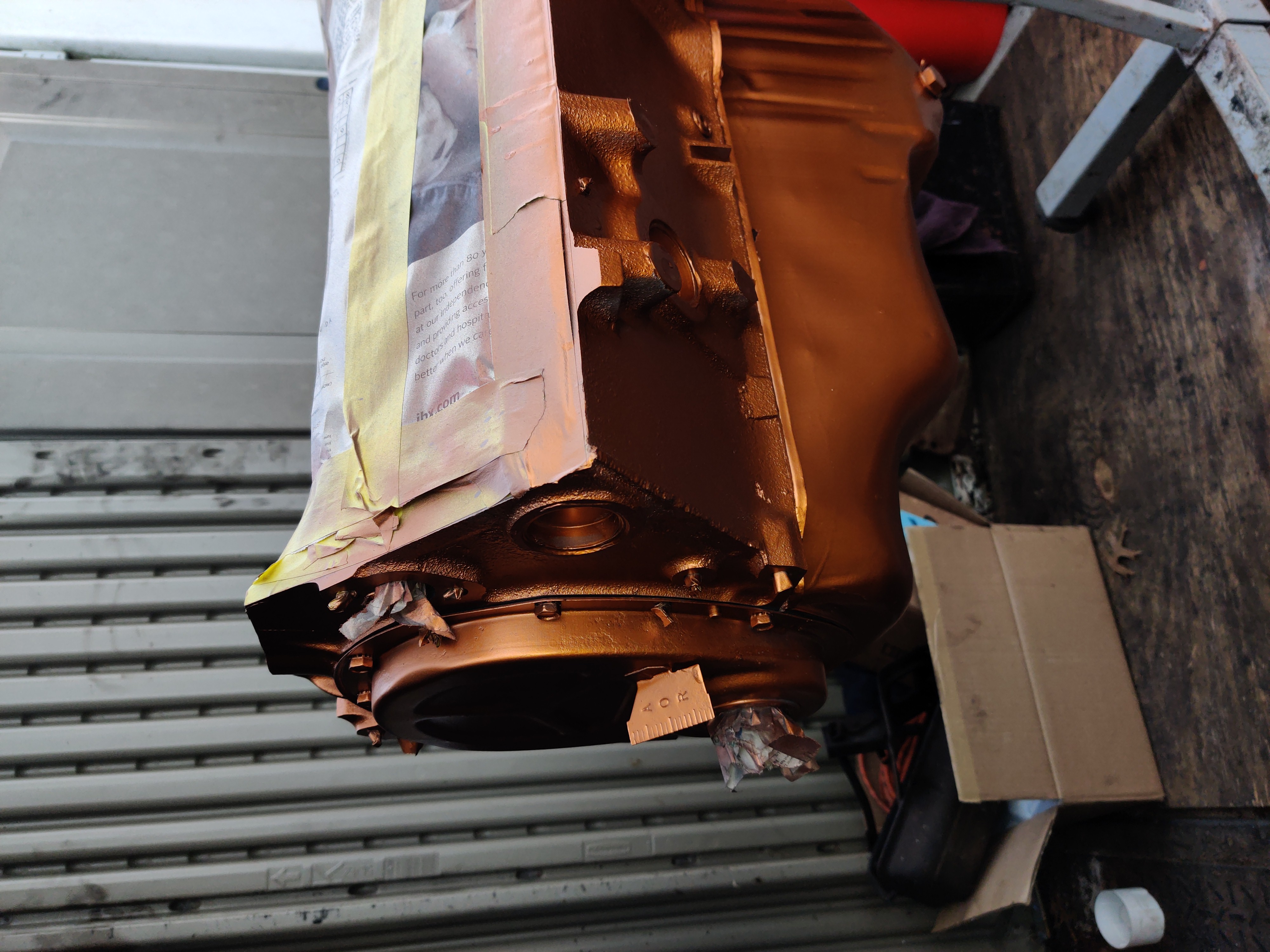 painted engine block